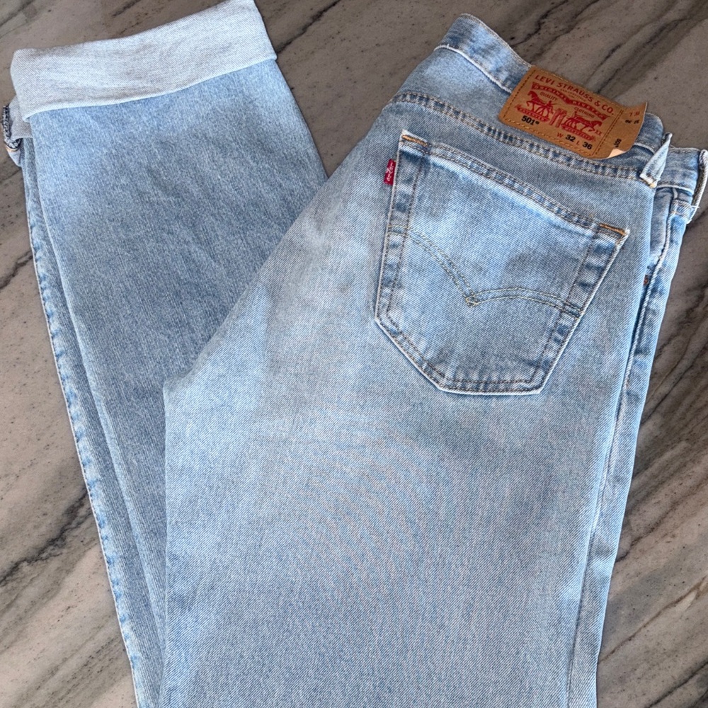 Levi's 501 Sky Blue Denim Jeans